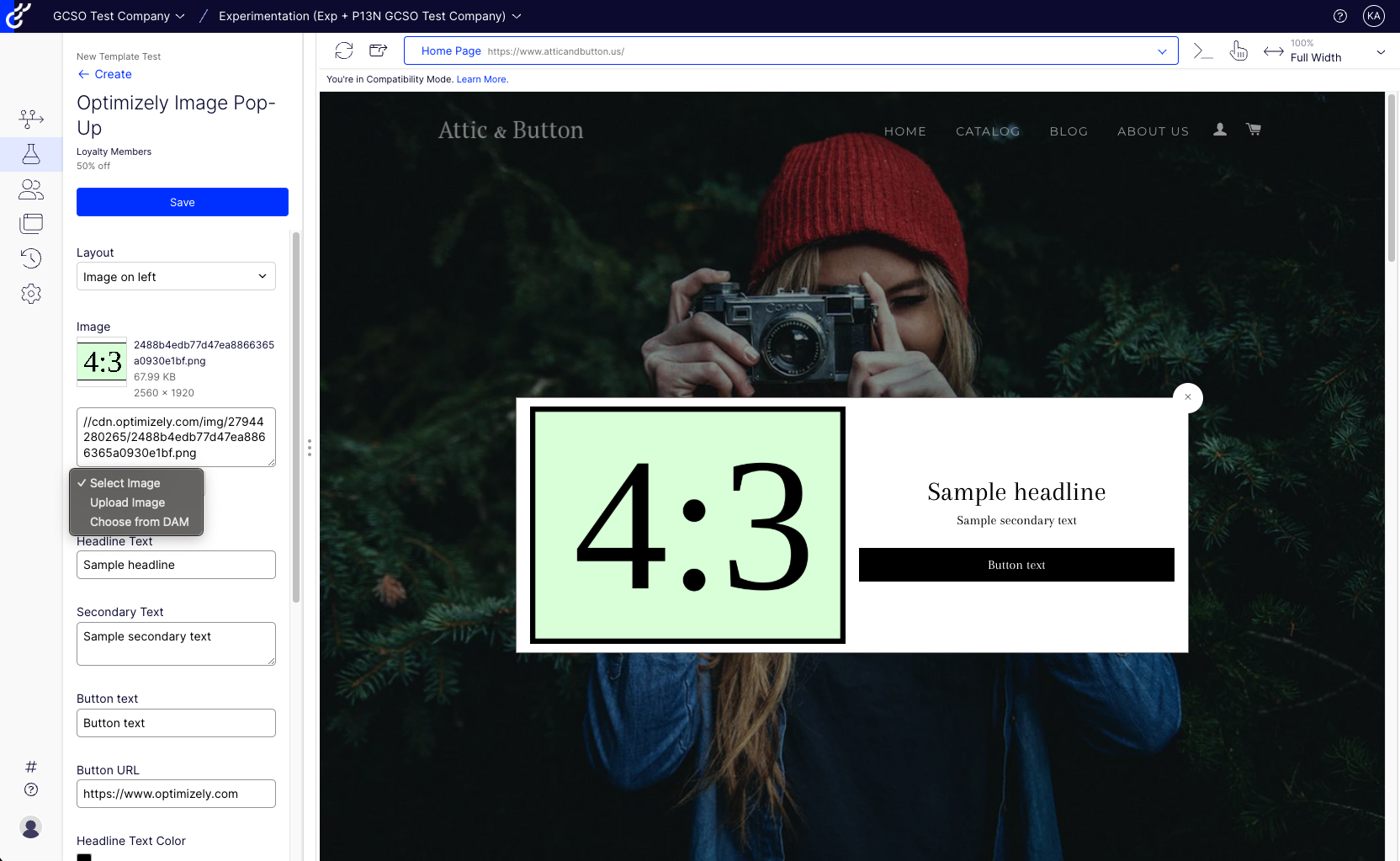 Optimizely DAM Connector for Personalization and Web Experimentation